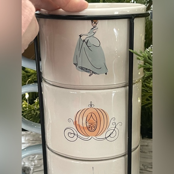 NWT - Rae Dunn “CINDERELLA, BIBBIDI, BOBBIDI, BOO!” Set of 4 Stacker Mugs - Picture 4 of 8